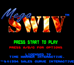 Mega SWIV (Europe) Title Screen